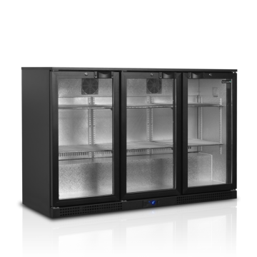 Frigider de bar cu trei usi Tefcold, negru, capacitate 288L