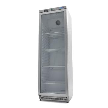 Frigider inox cu o usa de sticla Maxima, 400 litri