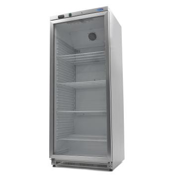 Frigider inox cu o usa de sticla Maxima, 600litri