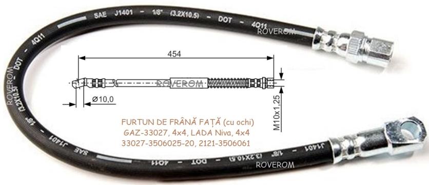 Furtun frana fata GAZ-33027, 4x4, LADA Niva, 4x4 (cu ochi)