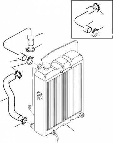 Furtun radiator compatibil la buldoexcavatoare Komatsu