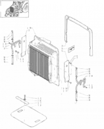 Furtun radiator pentru buldoexcavatoare New Holland