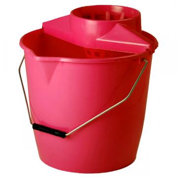 Galeata rosie cu storcator, 12 litri, maner metal