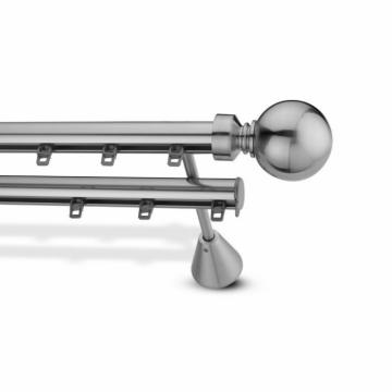 Galerie dubla cu canal de culisare, culoare inox, Sphere