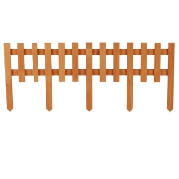 Gard decorativ de gradina din lemn natural, 60x1,5xh25 cm
