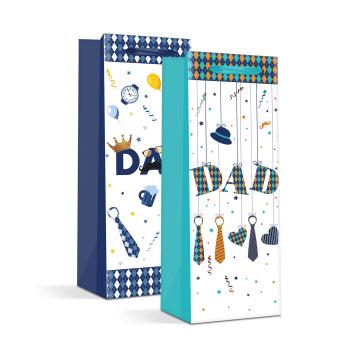 Geanta cadou sticle - hartie - 360 x 127 x 83 mm - 2 tipuri