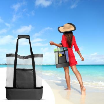 Geanta neagra de plaja - cu compartiment termic - Family