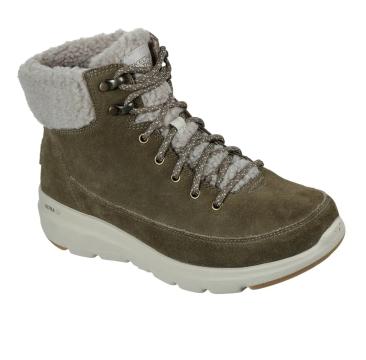 Ghete dama Skechers cu blana 16677 Olive