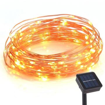 Ghirlanda luminoasa solara din cupru 12m cu 100 MiniLED-uri