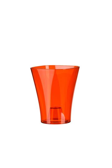 Ghiveci orhidee PS plastic, rosu transparent, 12x16,5cm
