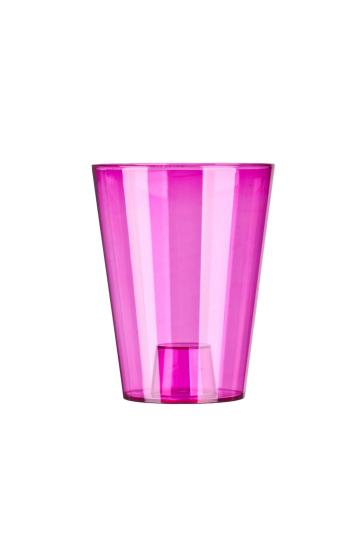 Ghiveci rotund orhidee plastic, roz transparent, 12x16,5cm