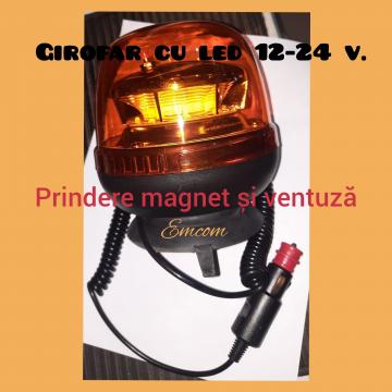 Girofar cu led 12-24V cu magnet si ventuza