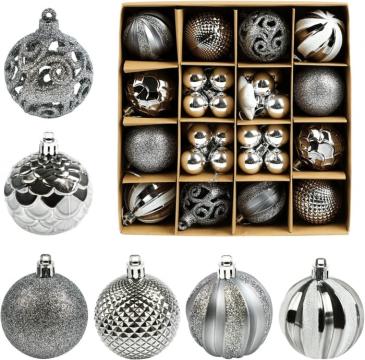 Globuri decorare pom sarbatori - set 42 bucati