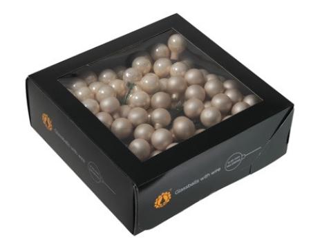 Globuri sticla, sampanie-lucios/mat, 2/2,5/3cm, 36buc/set