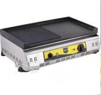 Gratar grill electric 70 cm din fonta, 1/2 striat 1/2 drept