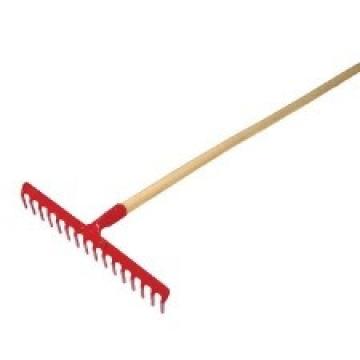 Grebla metalica cu maner lemn 130cm / 12 dinti