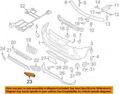 Grila bara fata stanga BMW X3 F25 51117347945