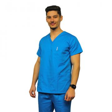 Halat medical turquoise unisex cu anchior in forma V