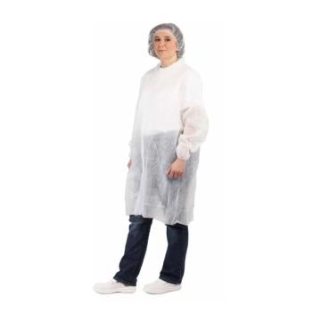 Halat vizitator din polipropilena, alb, XL, set 10 buc