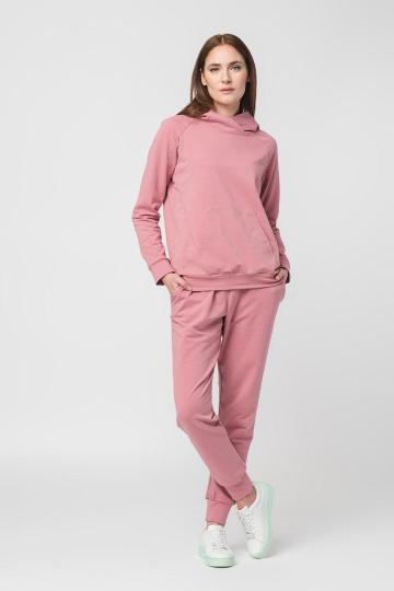 Hanorac Coton Raglan Femei Pink - L