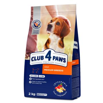 Hrana caini Club 4 Paws dog adult medium breeds cu pui 2kg