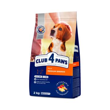 Hrana caini Club 4 Paws dog adult medium breeds cu pui 2kg