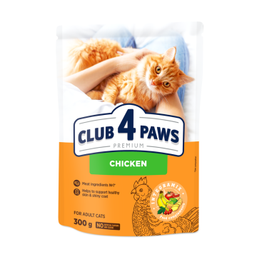 Hrana pisici Club 4 Paws Cat adult cu pui 300g