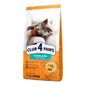 Hrana pisici sterilizate cu somon 14kg - Club 4 Paws