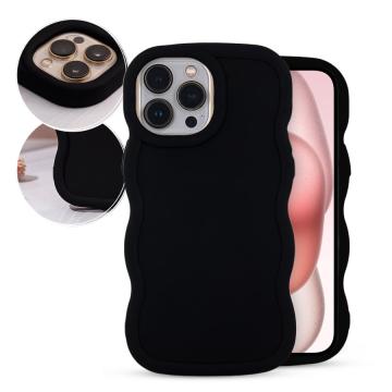 Husa Wave Candy, iPhone 15, Black/Beige/Pink/Purple