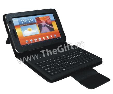 Husa din piele cu tastatura bluetooth pentru tableta