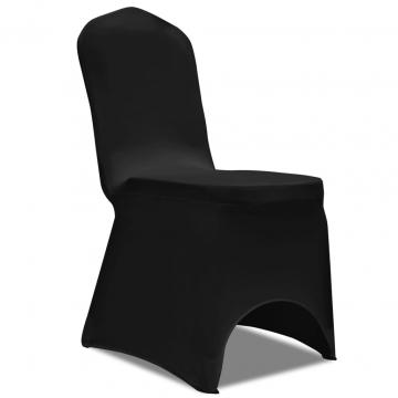 Husa elastica pentru scaun, negru, 4 buc.