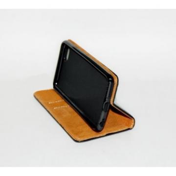 Husa flip Diary Flexy piele naturala neagra pentru Iphone XR