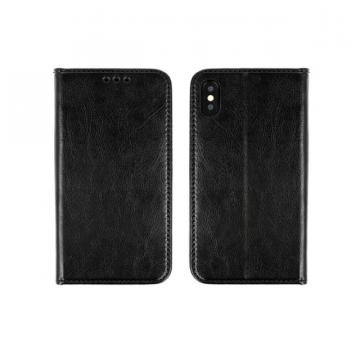 Husa flip Diary Flexy piele naturala neagra pentru Nokia 7