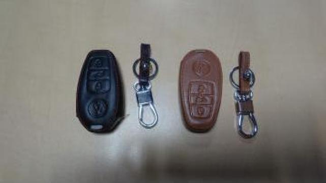 Husa piele cheie VW Touareg cu 3 butoane smart key