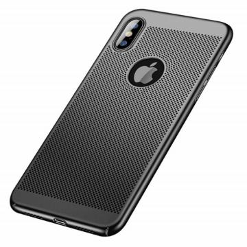 Husa policarbonat perforata pentru iPhone 7 neagra