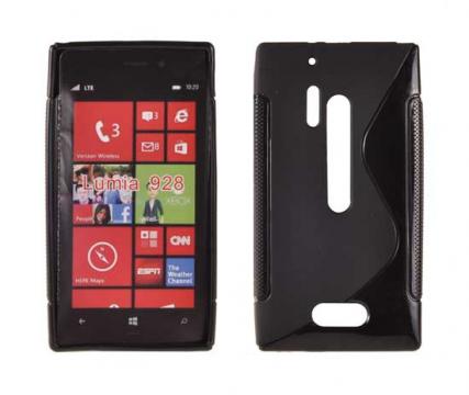 Husa silicon S-case pentru Nokia 928 Lumia neagra