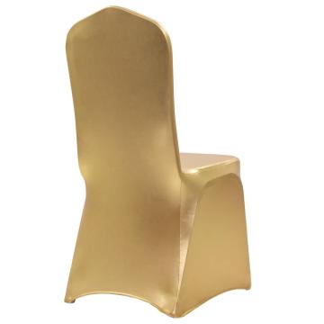 Huse elastice pentru scaun, 6 buc., auriu