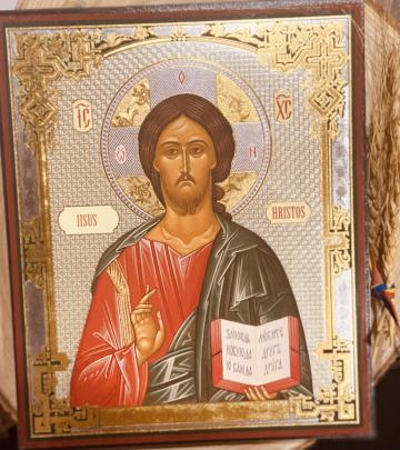 Icoana litografie Domnului Iisus Hristos bizantin  22.5cm