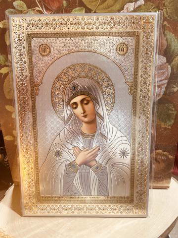 Icoana litografie suport Maica Domnului Umilenia 30cm
