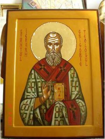 Icoana pictata pe lemn Sf. Grigore Teologul