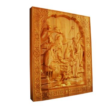 Icoana sculptata Nasterea Domnului, 23.5x19 cm