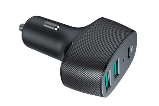 Incarcator auto cu 2xUSB QC3.0 si 1xUSB Type-C 42W