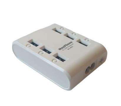 Incarcator casa cu 6 porturi USB (MAX 6A) alb Maxphone