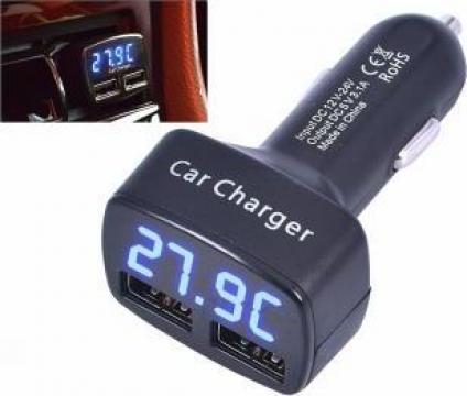 Incarcator de masina 4 in 1 5V 3.1A, adaptor USB dual