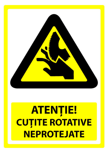Indicator de securitate cutite rotative neprotejate