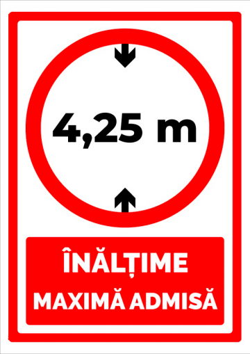 Indicator de securitate pentru inaltime maxima admisa 5,25 m