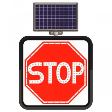 Indicator rutier solar cu leduri pentru semnalizarare: Stop