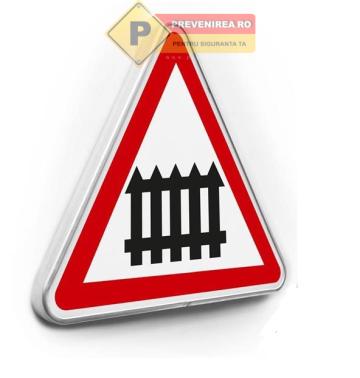 Indicator trecere la nivel cu o cale ferata cu bariere
