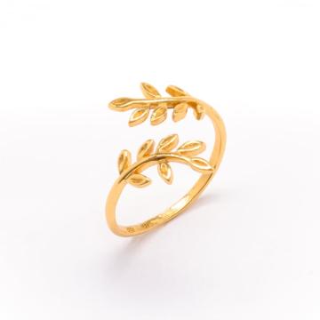 Inel argint 925 placat aur galben 14k Olive Leaf