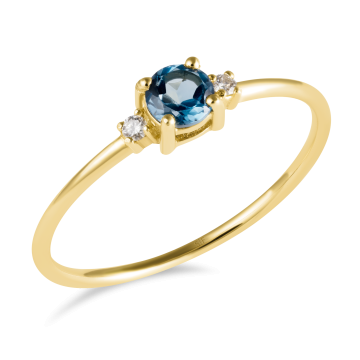 Inel din aur galben de14K cu diamante de 0.03 carate